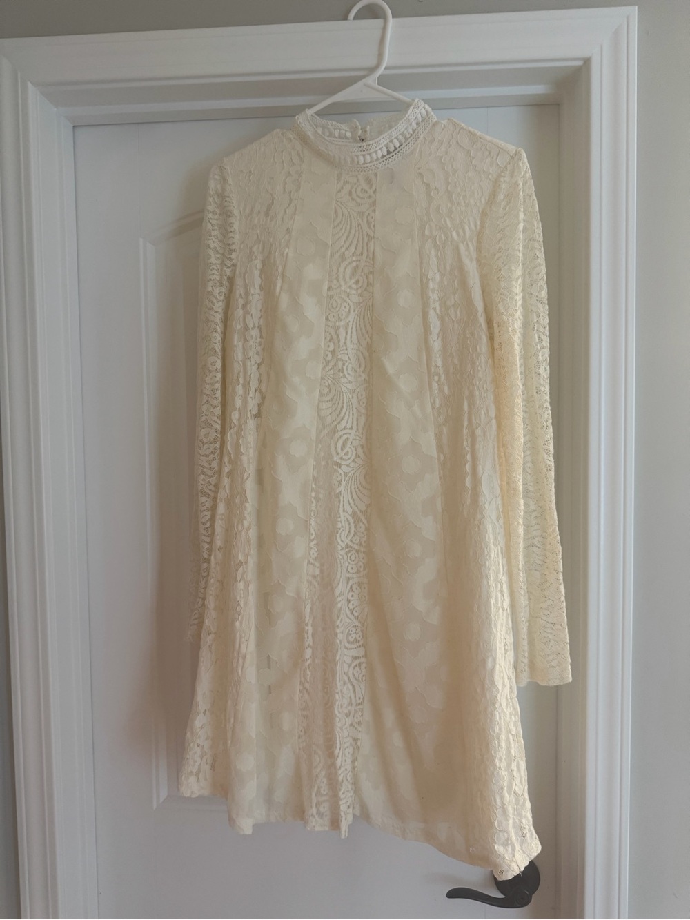 Ivory Lace Long Sleeve Dress